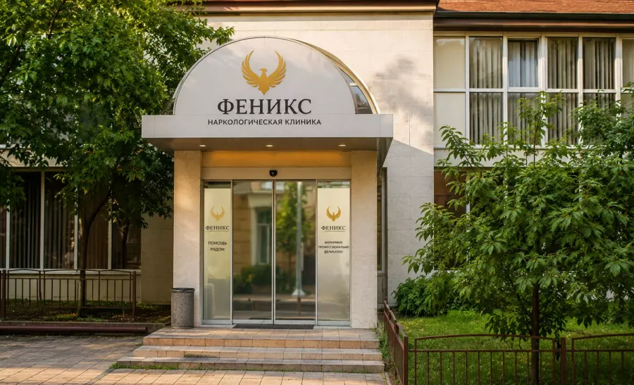 Вход в наркологическую клинику «Феникс» в Красноуфимске